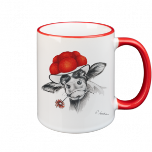 TASSE - Bollenhut Kuh mit Blume