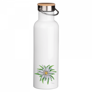Thermoflasche mit Bambusdeckel - Edelweiss