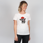 damen-t-shirt-bollenhut-kuh-mit-zunge