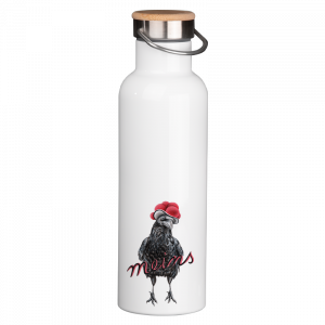 Thermoflasche mit Bambusdeckel - Bollenhut Rabe meins