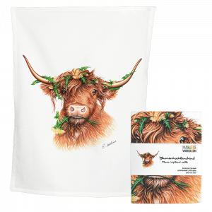 Geschirrtuch - Blumenhochlandrind