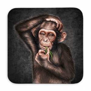 Untersetzer 9x9 Black Edition - Affe