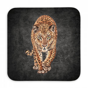 Untersetzer 9x9 Black Edition - Leopard