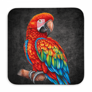 Untersetzer 9x9 Black Edition - Papagei
