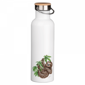 Thermoflasche mit Bambusdeckel - Faultier