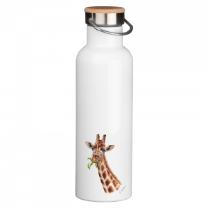 Thermoflasche mit Bambusdeckel - Giraffe