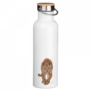 Thermoflasche mit Bambusdeckel - Leopard