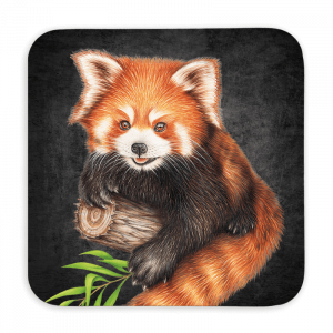 Untersetzer 9x9 Black Edition - Roter Panda