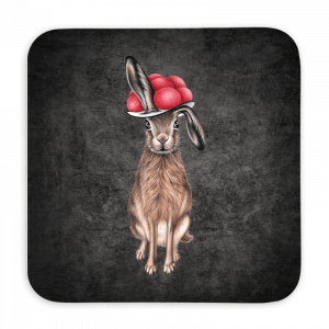 Untersetzer 9x9 Black Edition - Bollenhut Hase