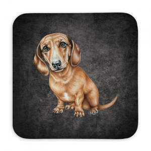 Untersetzer 9x9 Black Edition - Dackel