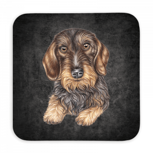 Untersetzer 9x9 Black Edition - Rauhaardackel