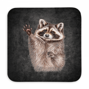 Untersetzer 9x9 Black Edition - Waschbär