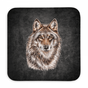 Untersetzer 9x9 Black Edition - Wolf