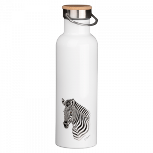 Thermoflasche mit Bambusdeckel - Zebra